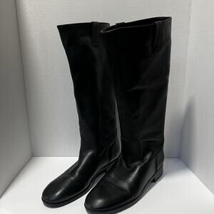 Arezzo Women’s Riding Boots Black Pull-On BRA 37 EUR 39